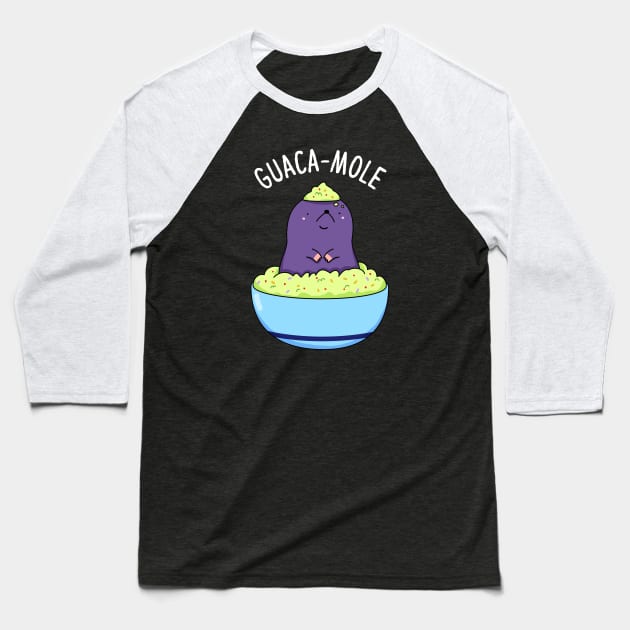 Guaca-Mole Cute Mole Pun Baseball T-Shirt by punnybone